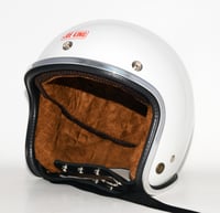 Image 1 of JK400 Gloss White & Quilted Tan Suede