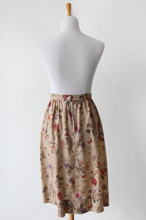 Image of SOLD Antique Botanical Book Skirt