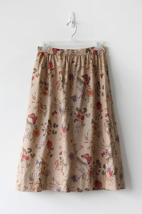 Image of SOLD Antique Botanical Book Skirt