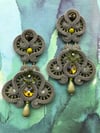 Orecchini soutache modello BIG colore verde militare