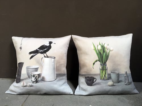 Image of Linen Magpie Cushion