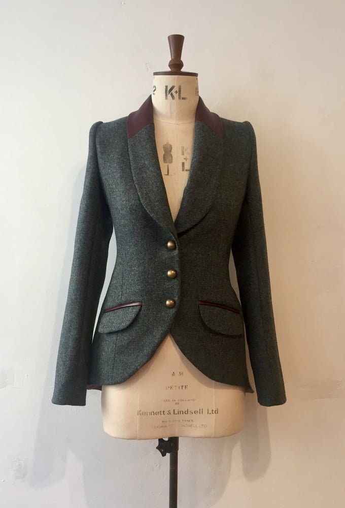 Image of Leather shawl collar Agnes jacket