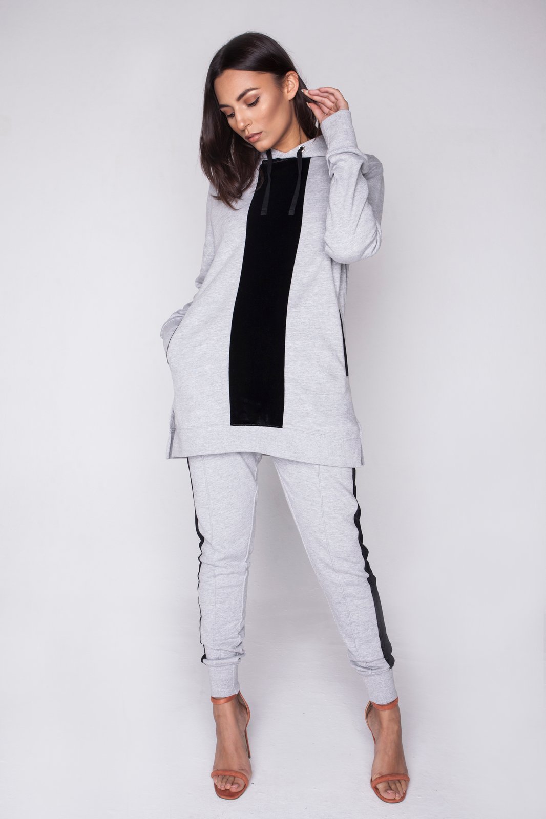 grey velvet tracksuit