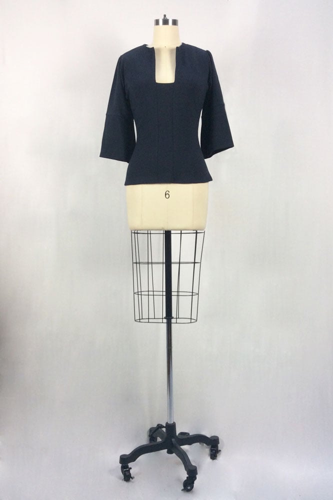 Image of Fitted Cubist Top (Navy)