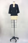 Fitted Cubist Top (Navy)