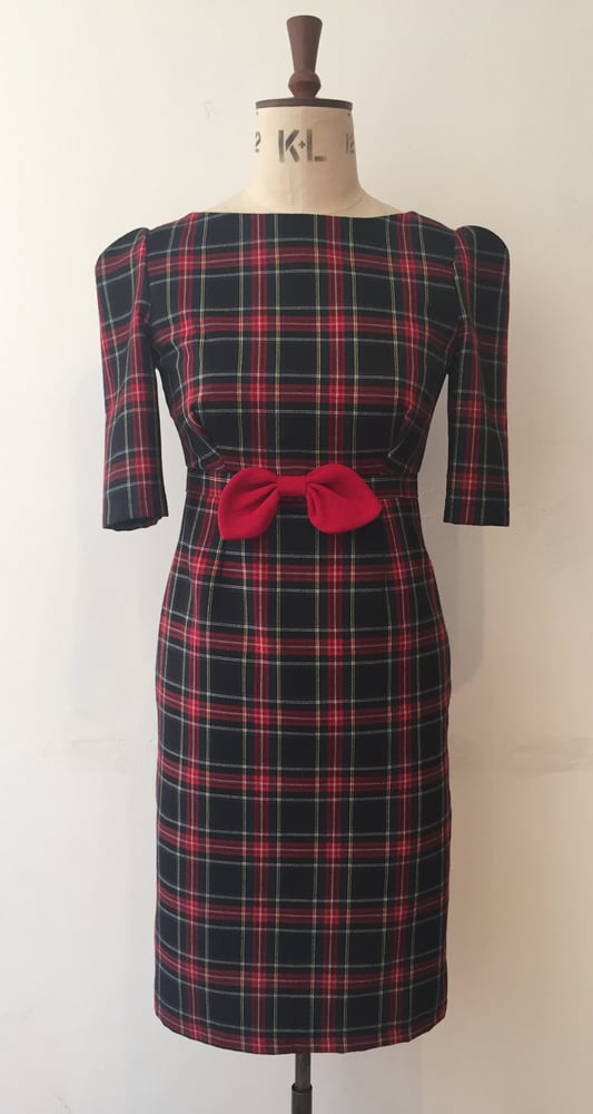 Image of Tartan bow dress