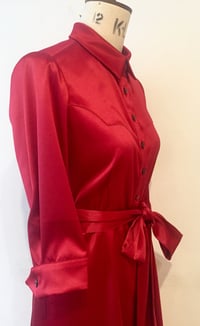 Image 1 of Satin cowgirl shirtdress
