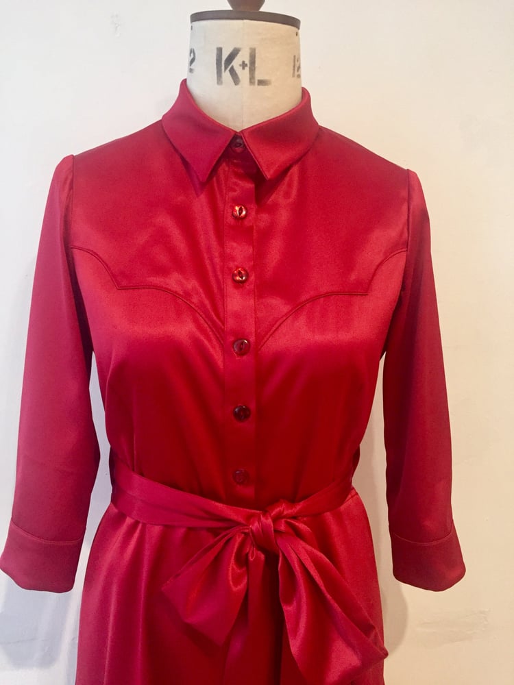 Image of Satin cowgirl shirtdress