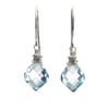 Curvy simulated blue spinel earrings sterling silver