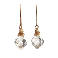 Image 1 of Curvy cubic zirconia earrings 14kt rose gold-filled