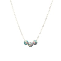 Image 1 of Simulated periwinkle opal necklace trio sterling silver
