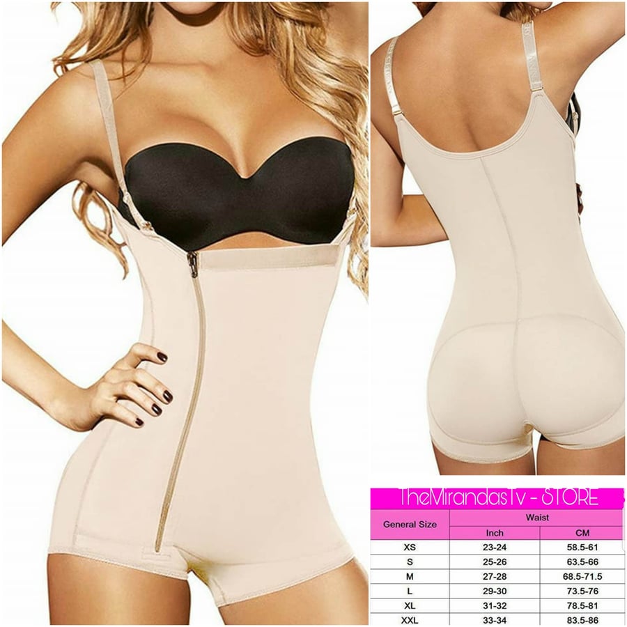 Image of Nude or Black-  Women's Seamless Firm Control Open Bust Bodysuit Aide Slimming Body Shaper