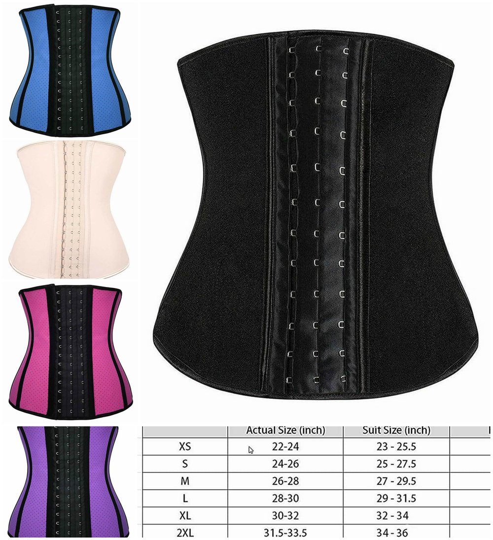 Image of Kim Kardashian- Underbust Latex Sport Girdle Waist Trainer Corset Hourglass Body Shaper