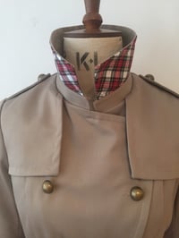 Image 2 of Totty Trench with tartan trimmings