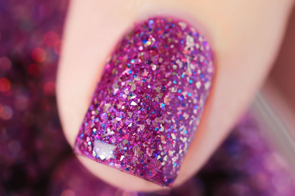 Image of ~Rabble Rouser~ orchid purple w/silver flakes and blue & magenta microglitters!