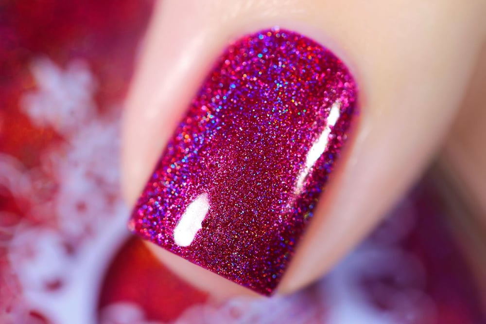 Image of ~Gadfly~ rich boysenberry pink/purple linear holo nail polish Duds III!