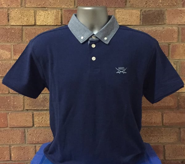 Image of Men’s Classic Fit Navy Chambray Polo Shirt (Free UK postage)