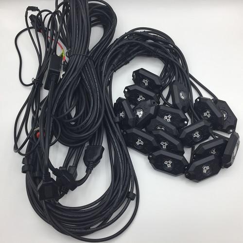 Image of 16pc RGBW LED Rock lights /underglow lights With bluetooth app music controller and switch controlle