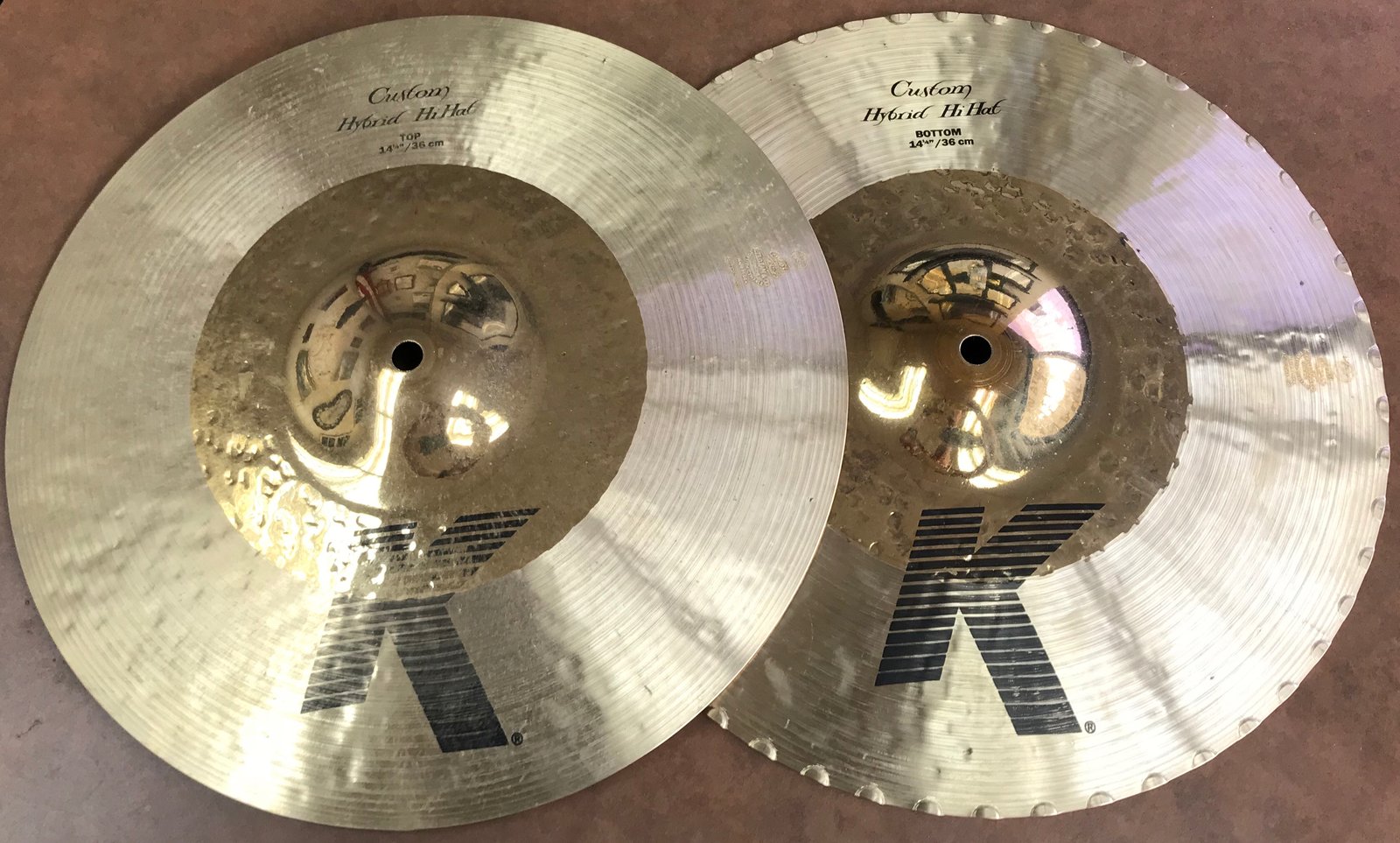 Zildjian K Custom Hybrid Hi Hat 14.25” Cymbals (1152/1288 Grams