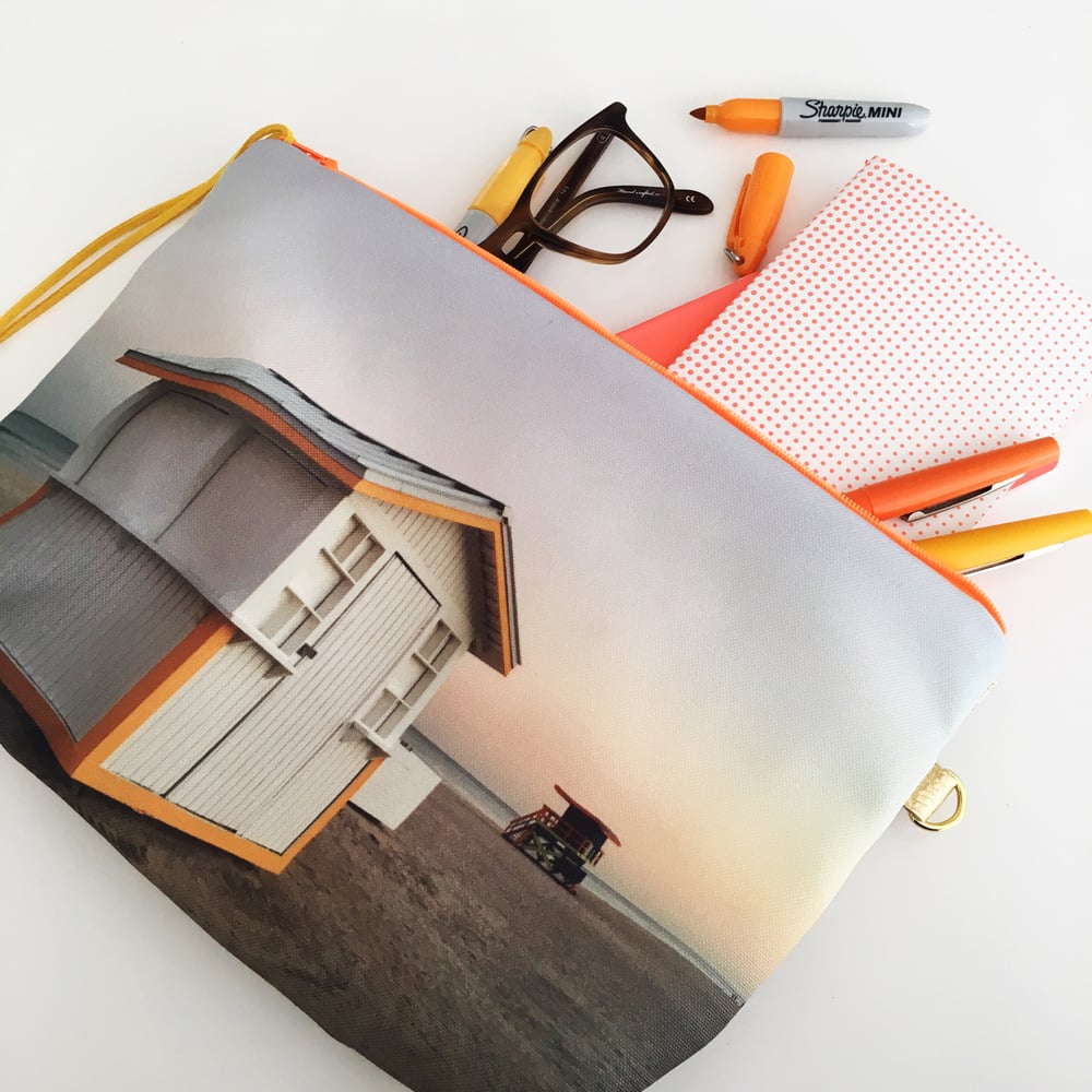 Image of Yellow & grey Sunset Pouch L
