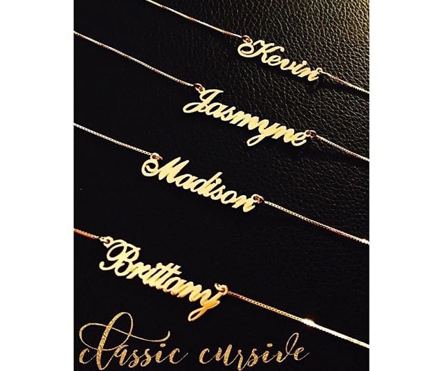 Image of Classic Cursive Gold Name Necklace