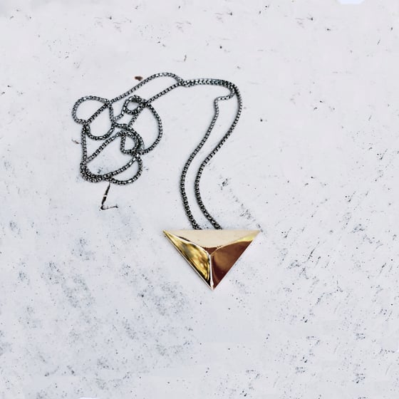 Image of Bronze Sculpture Triangle Necklace
