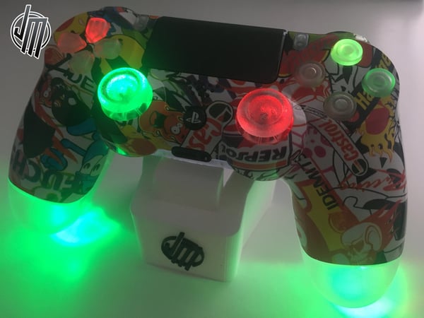 Image of Stickerbomb RGB Rainbow LED's Custom Ps4 Controller