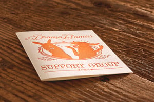 Image of Drama Llamas Support Group Letterpress Card (A2: 4.25 x 5.5")