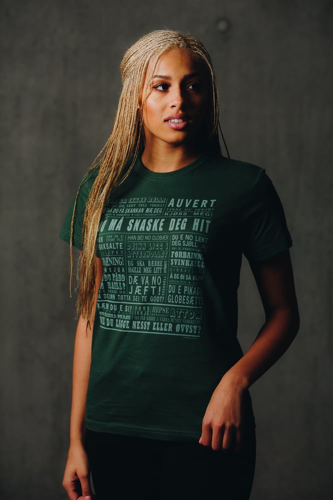 T-skjorte "Du må snaske deg hit" (Senja) Grønn