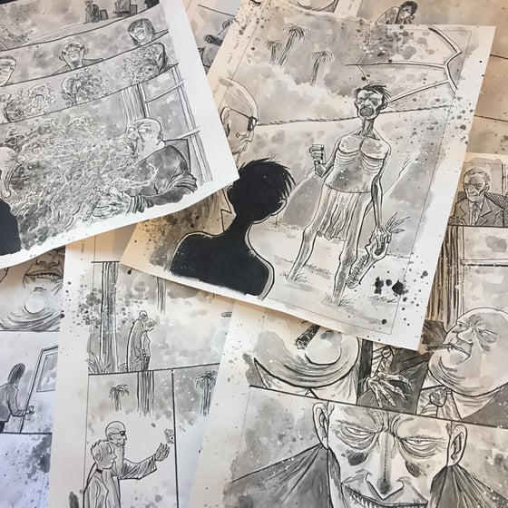 Image of WORMWOOD GOES TO WASHINGTON #1 ORIGINAL ART PAGES