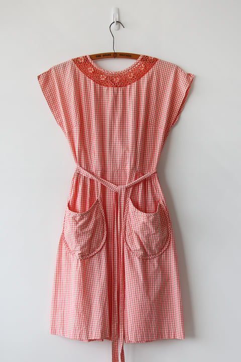 Image of SOLD Swirl 1950s Gingham Wrap Dress