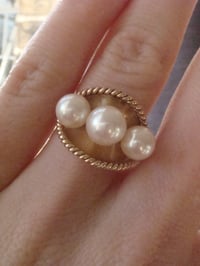 Image 3 of STUNNING RETRO 14CT CULTURED PEARL RING