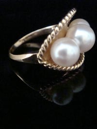 Image 5 of STUNNING RETRO 14CT CULTURED PEARL RING