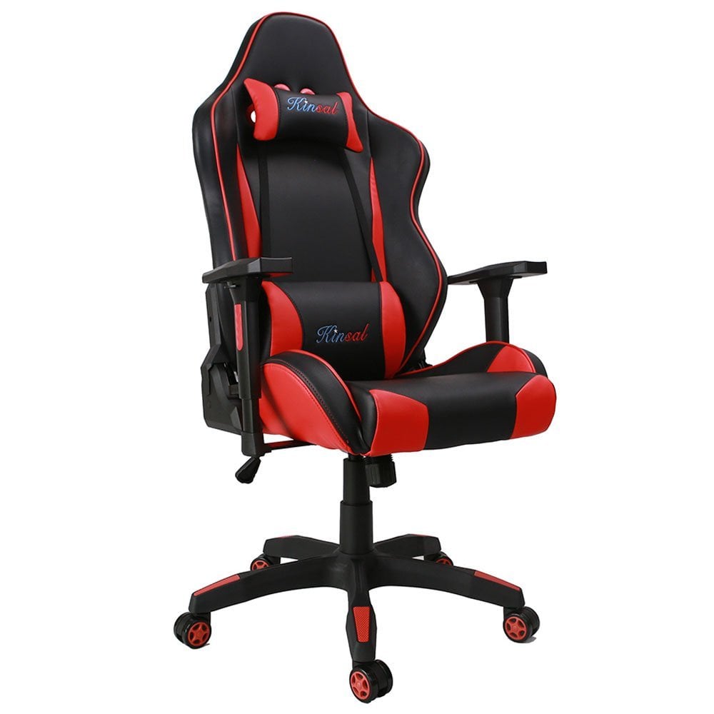 Image of Kinsal Gaming Chair, Large Size Racing Chair, High-back Ergonomic Computer Chair , Leather Swivel E