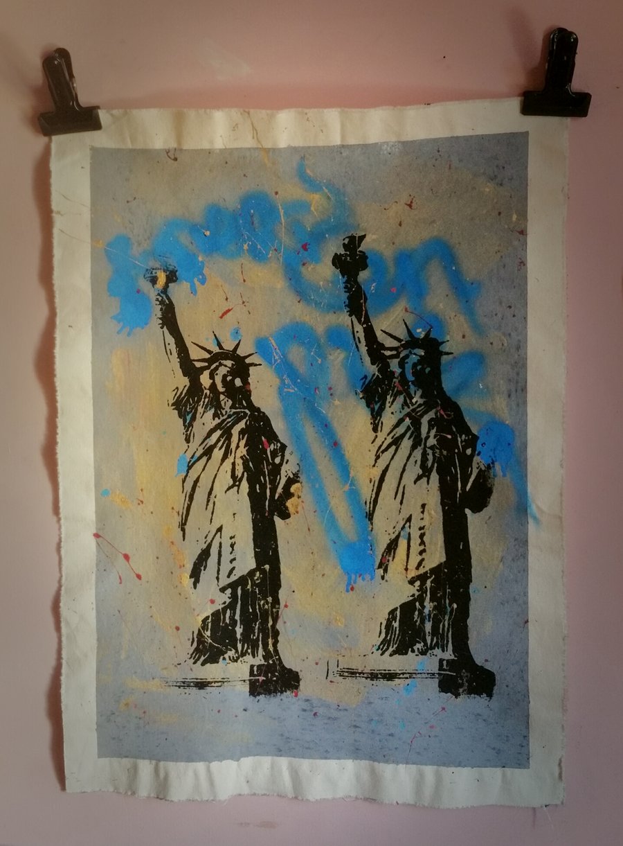 Image of Statue Of Liberty. American Pie. Original silkscreen.
