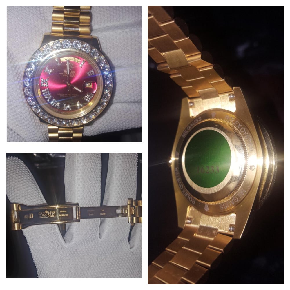 Image of Gold Rolex with iced out bezel