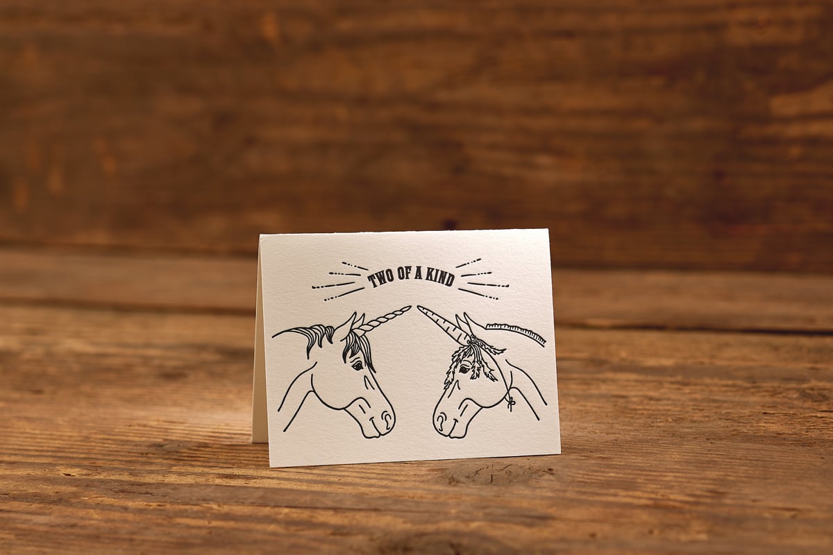 Image of Two of a Kind Letterpress Card (A2: 5.5 x 4.25")