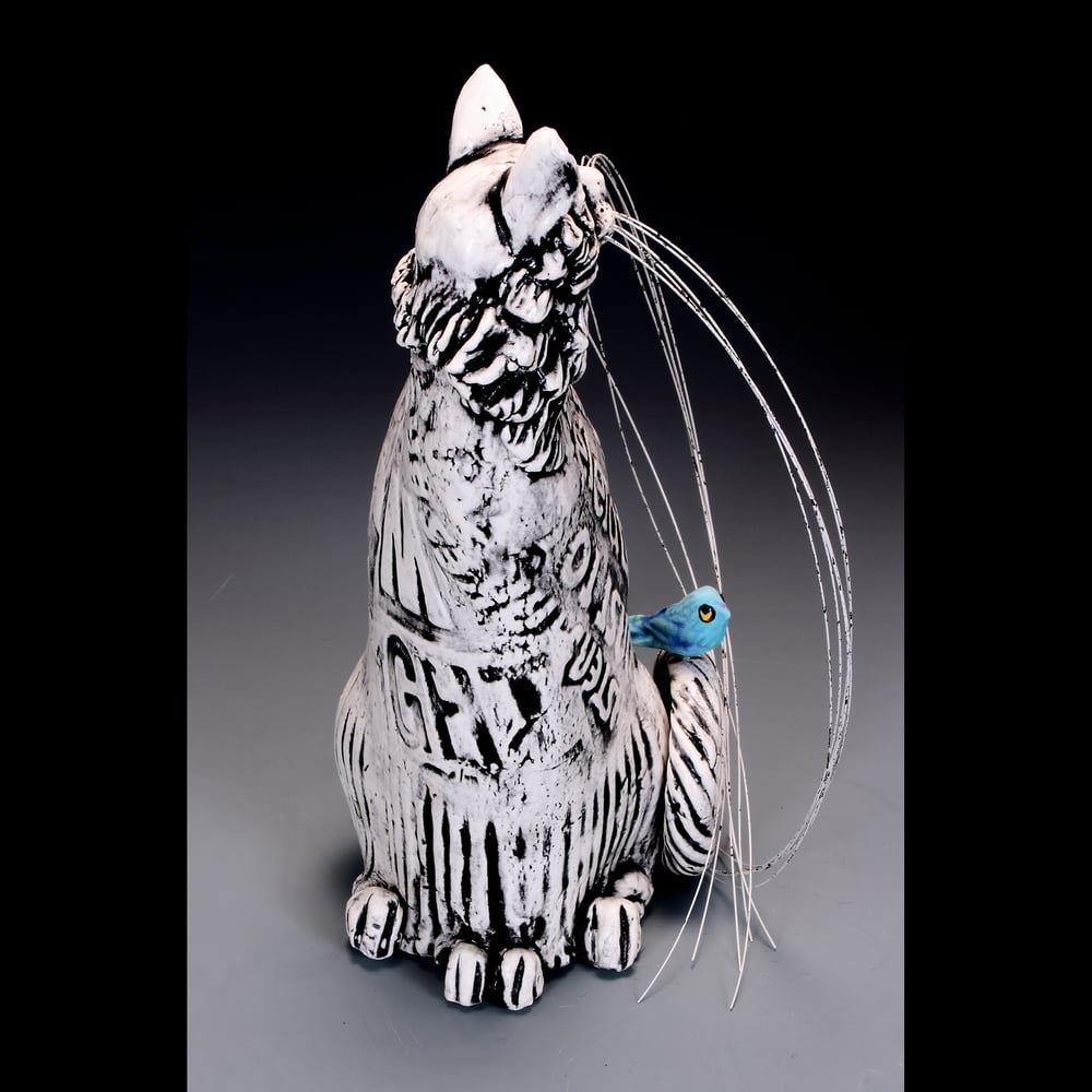 cat ceramic sculpture