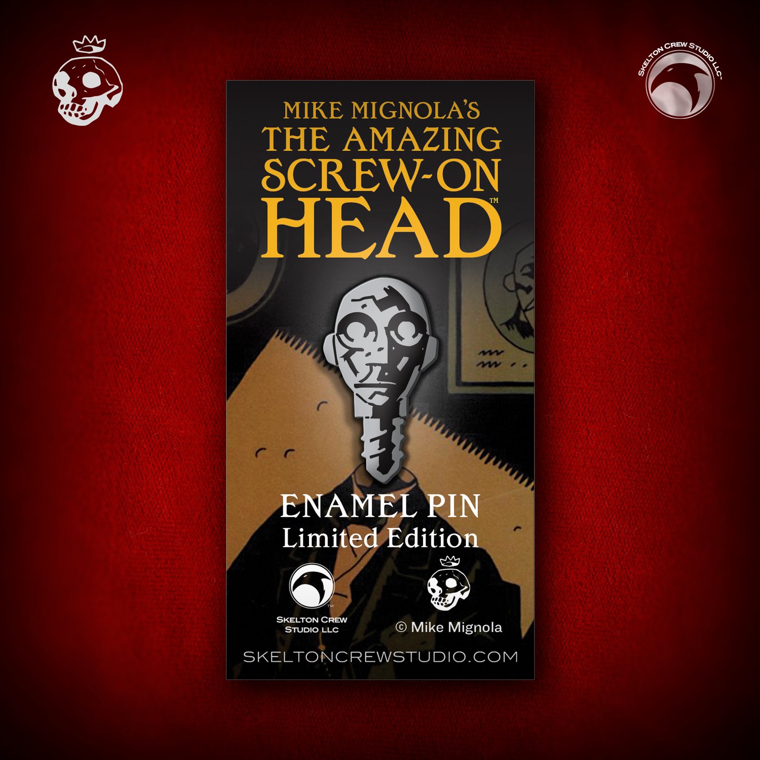 Image of Hellboy/B.P.R.D.: Limited Edition The Amazing Screw-On Head enamel pin! 