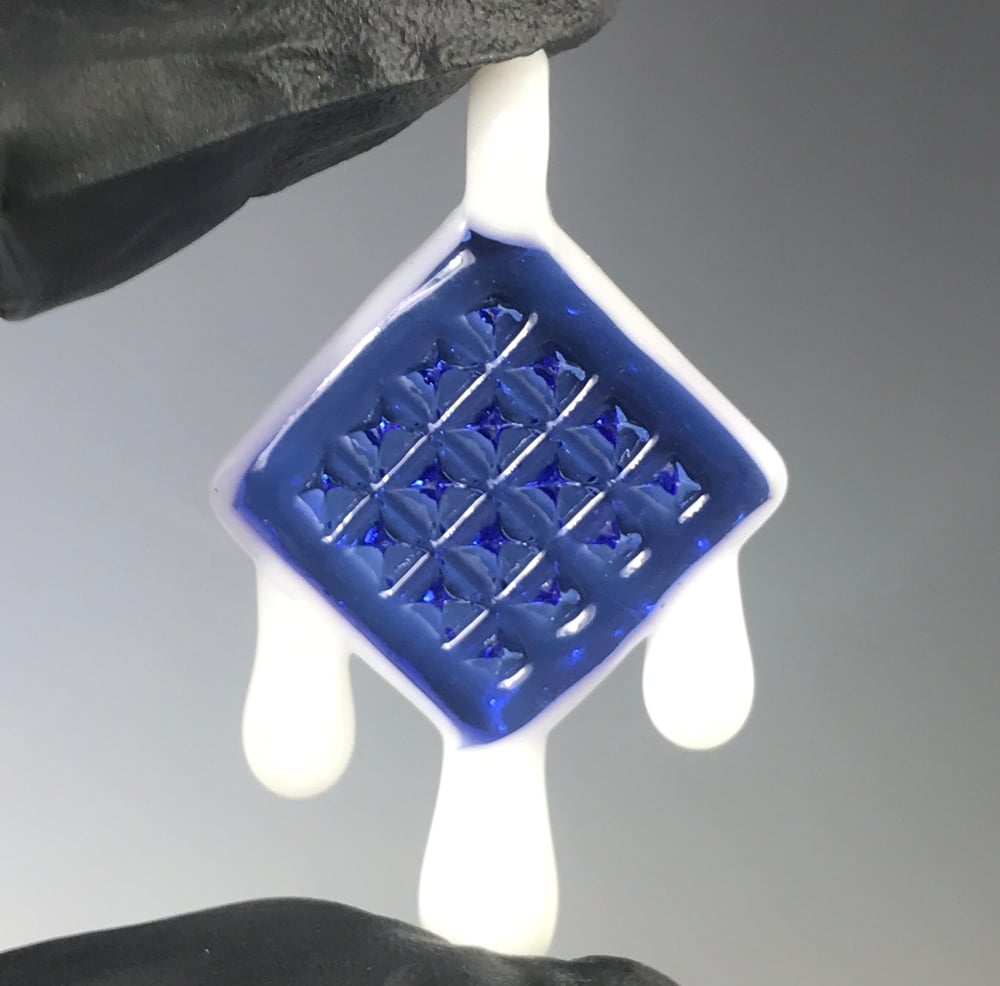 Image of Blue Dodger Themed Waffle Pendant (drippy)