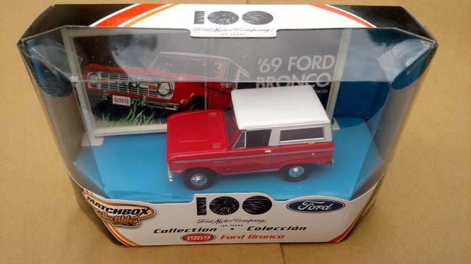 Image of Red Ford 100th Anniversary Edition Matchbox Collectibles Bronco