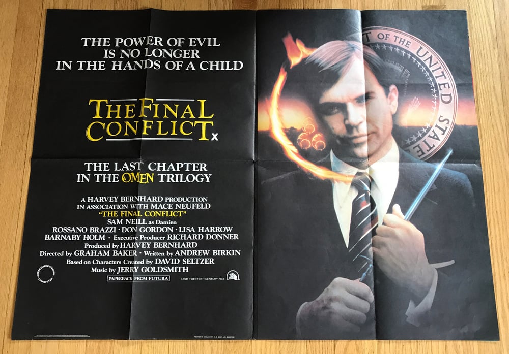 1981 THE FINAL CONFLICT: OMEN III Original British Quad Movie Poster