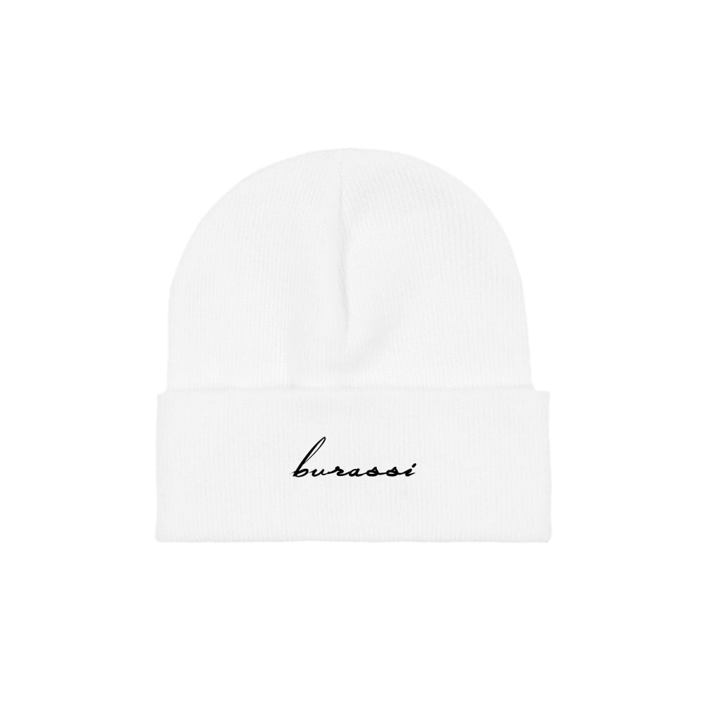 Image of White Script Beanie