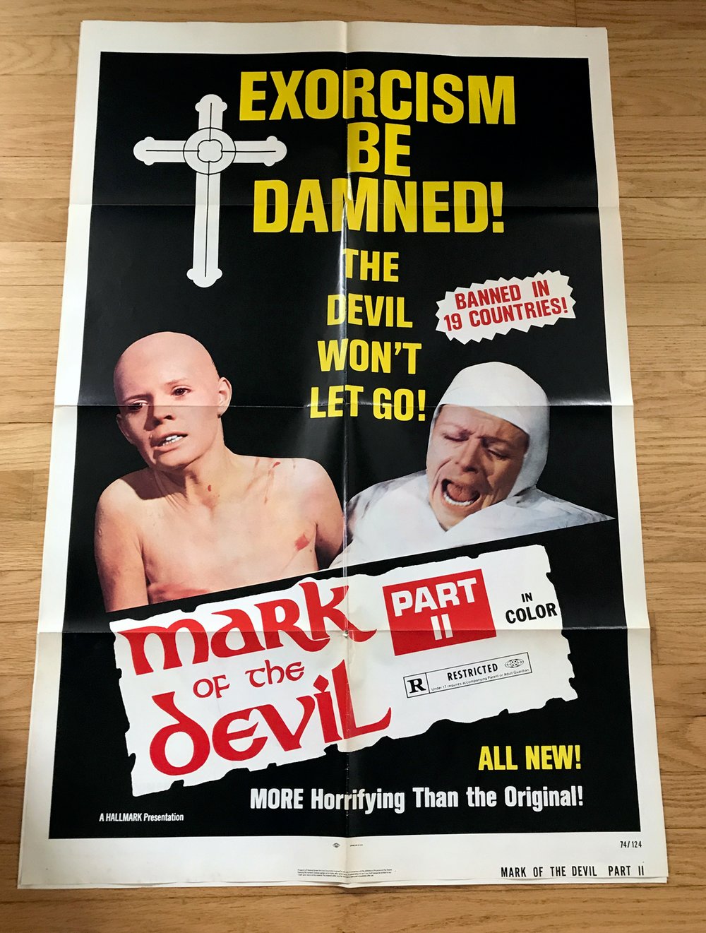 1974 MARK OF THE DEVIL II Original U.S. One Sheet Movie Poster
