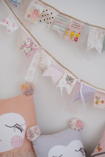 Image of Sweet fabric flag garlands