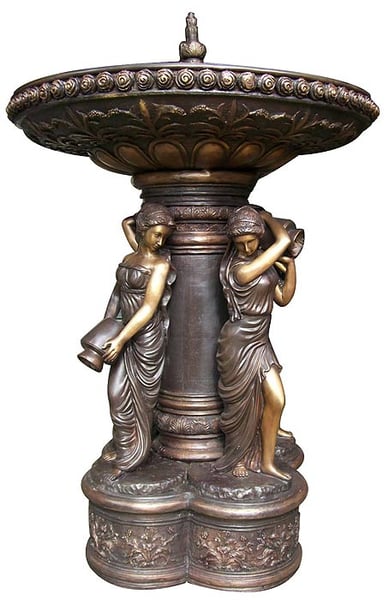 Image of 4 Grecian Ladies Bronze Garden Fountain Sculpture