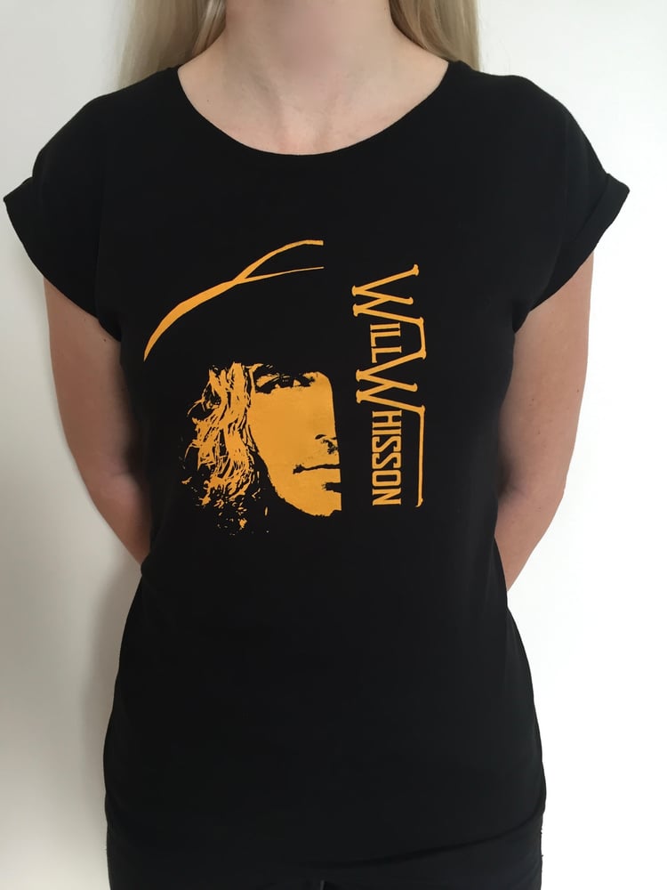 Image of Ladies Yellow Stencil T-Shirt