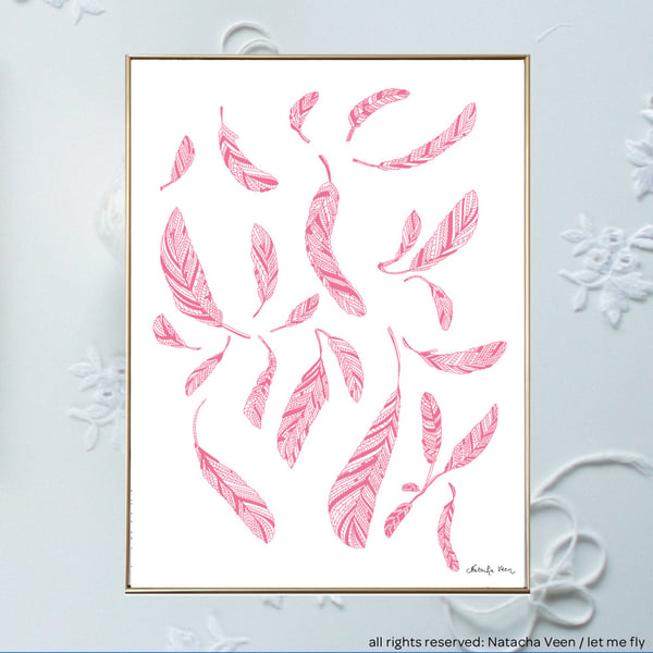 Image of Pink feathers_A3