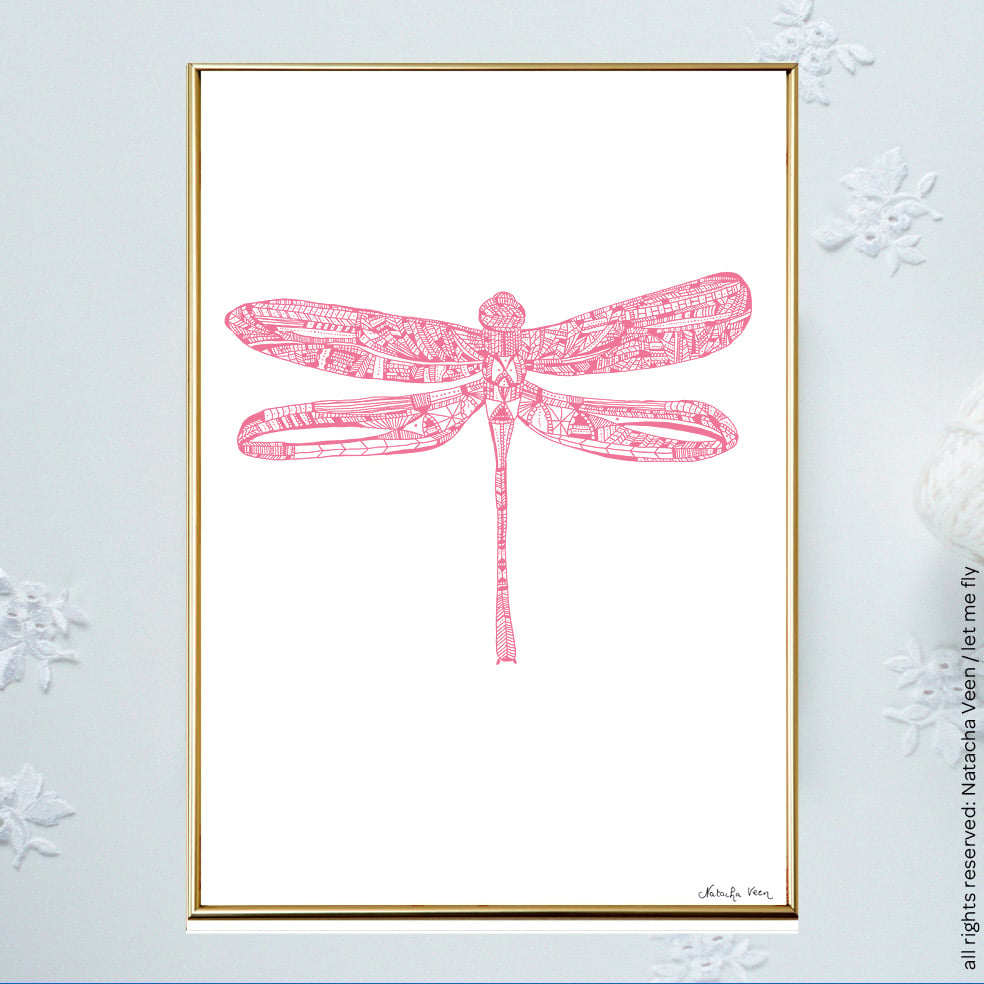Image of Pink *Dragonfly*_A4 