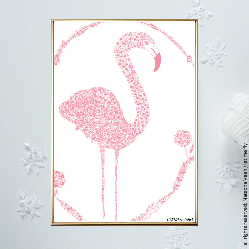 Image of Pink *Flamingo*_18x24 cm